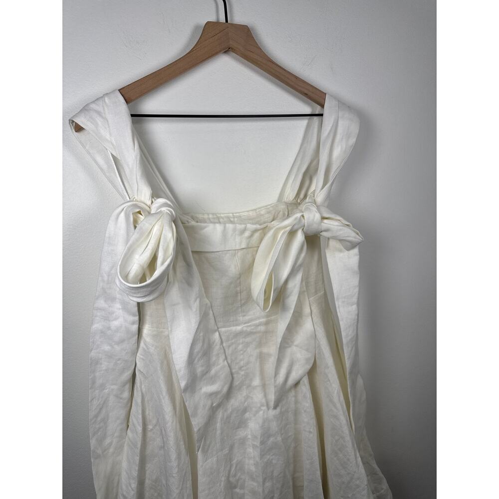 DISSH Aisle White 100% Linen Bow Tie Mini Dress, Sz. 4 - Picture 9 of 9